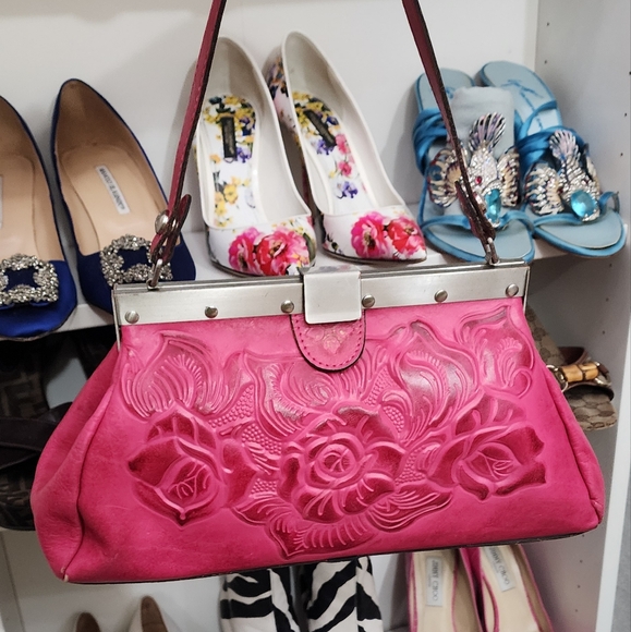 Rare Patricia Nash barbie pink top handle bag - Picture 5 of 16